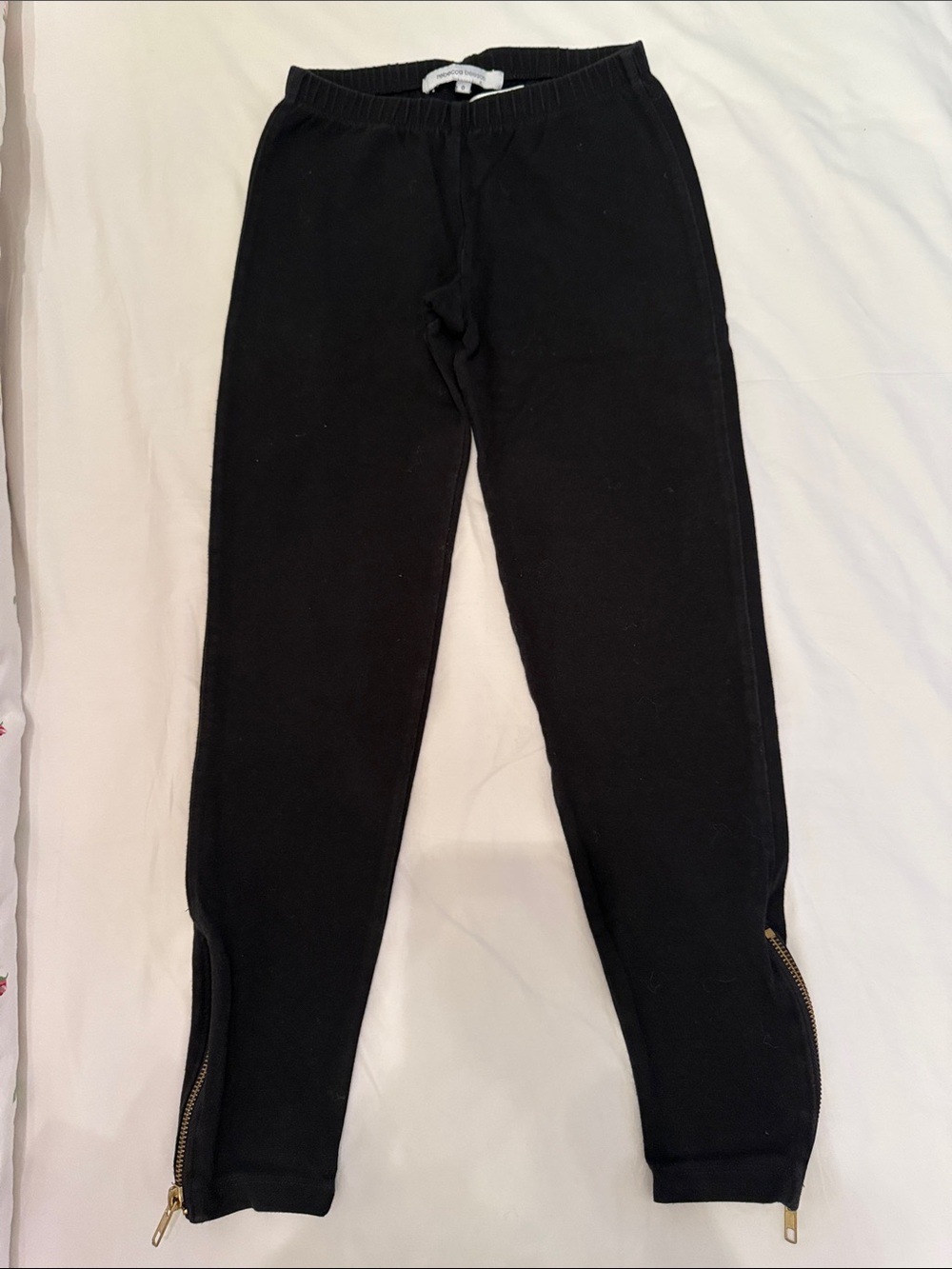 Rebecca Beeson Black Leggings with Ankle Zippers